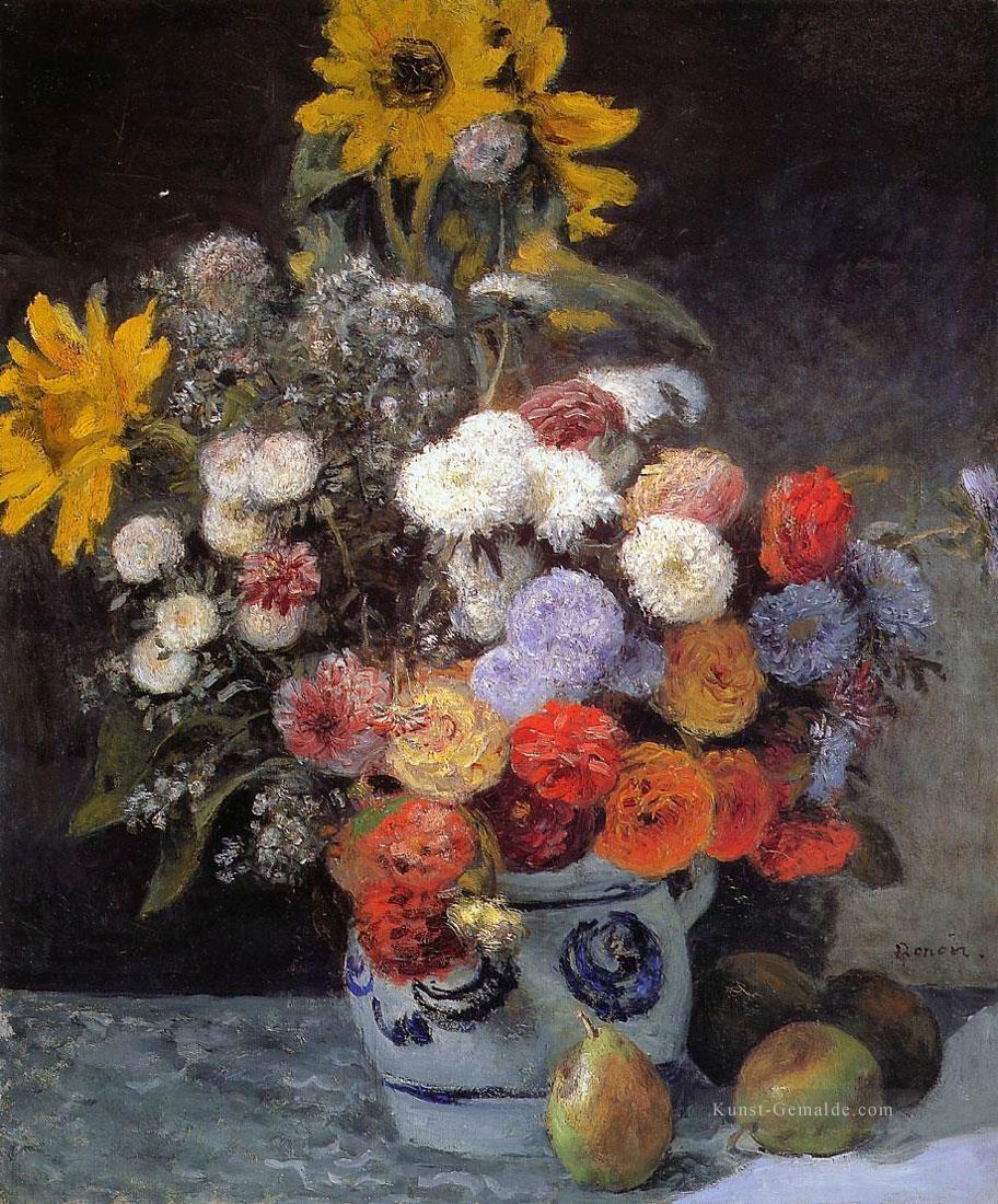 Gemischte Blumen in einem Tontopf Meister Pierre Auguste Renoir Ölgemälde